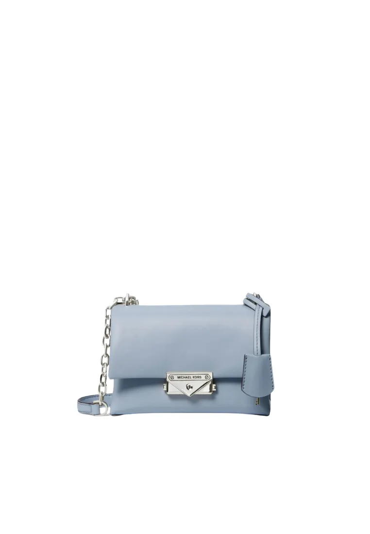 ( AS IS ) Michael Kors Cece Medium Crossbody Bag Leather In Pale Blue 35S3S0EF8O