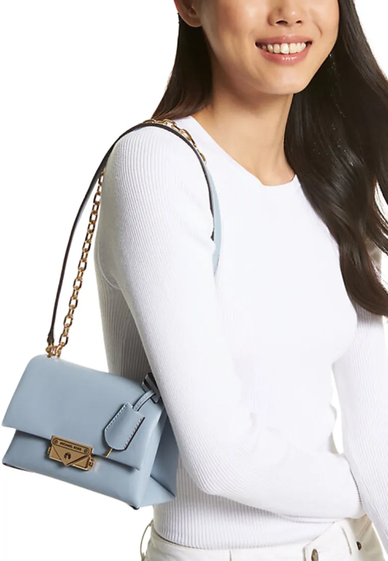 ( AS IS ) Michael Kors Cece Medium Crossbody Bag Leather In Pale Blue 35S3S0EF8O