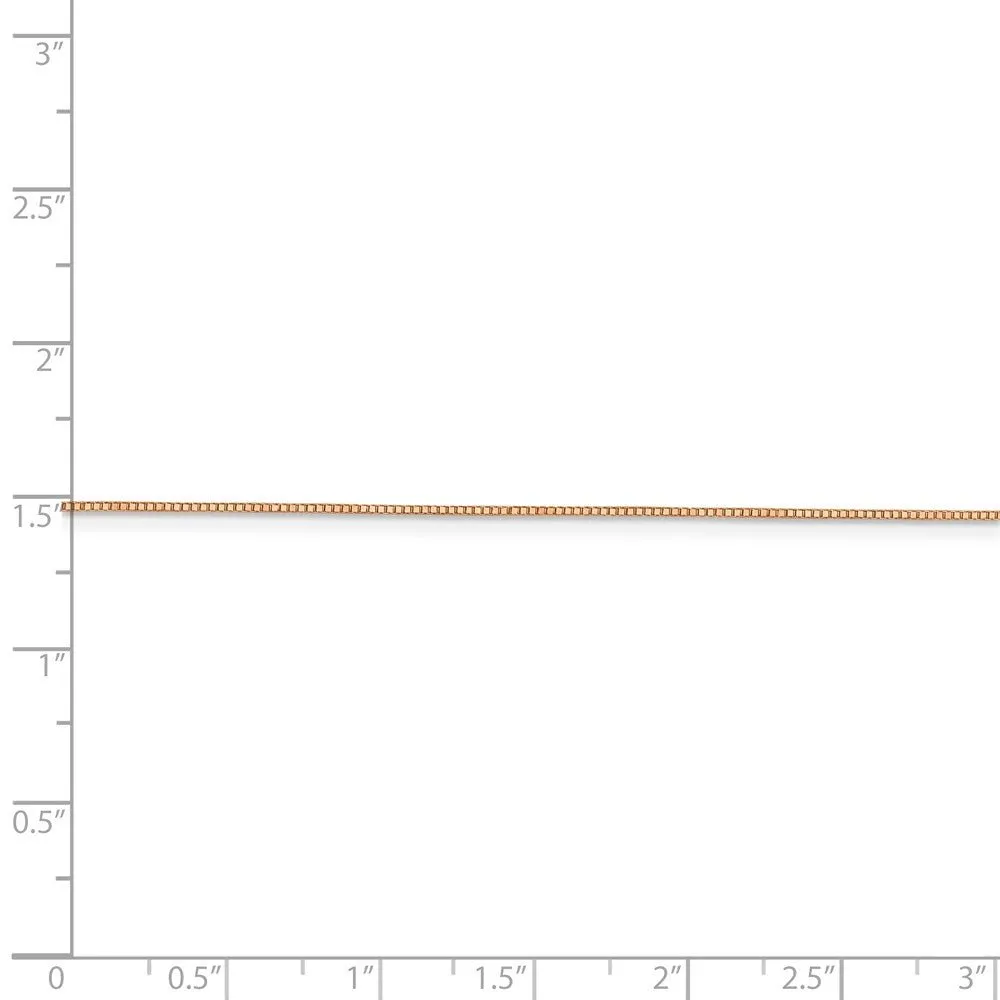 0.7mm, 14k Rose Gold, Box Chain Necklace