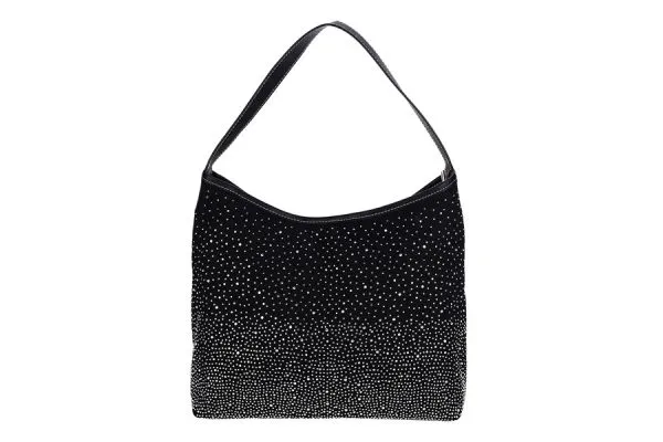 096- Nima Black Rhinestone Shoulder Bag