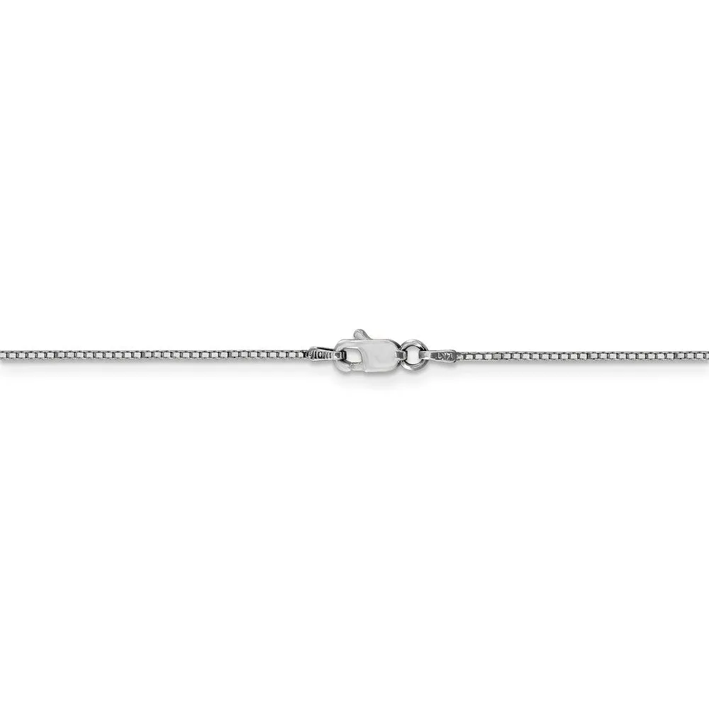 0.9mm, 14k White Gold, Box Chain Necklace