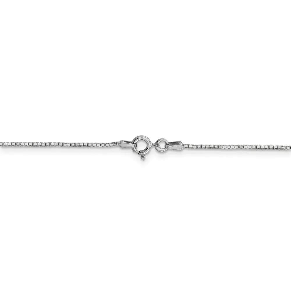 0.9mm 14k White Gold Box Chain Necklace