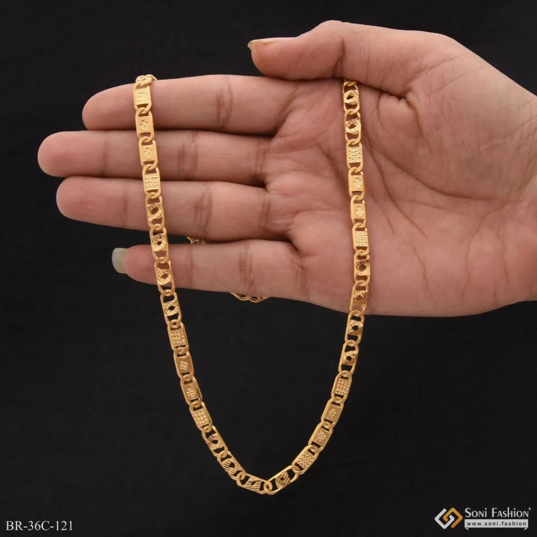 1 Gram Gold Forming Nawabi Exquisite Design High-Quality Chain for Men - Style C122