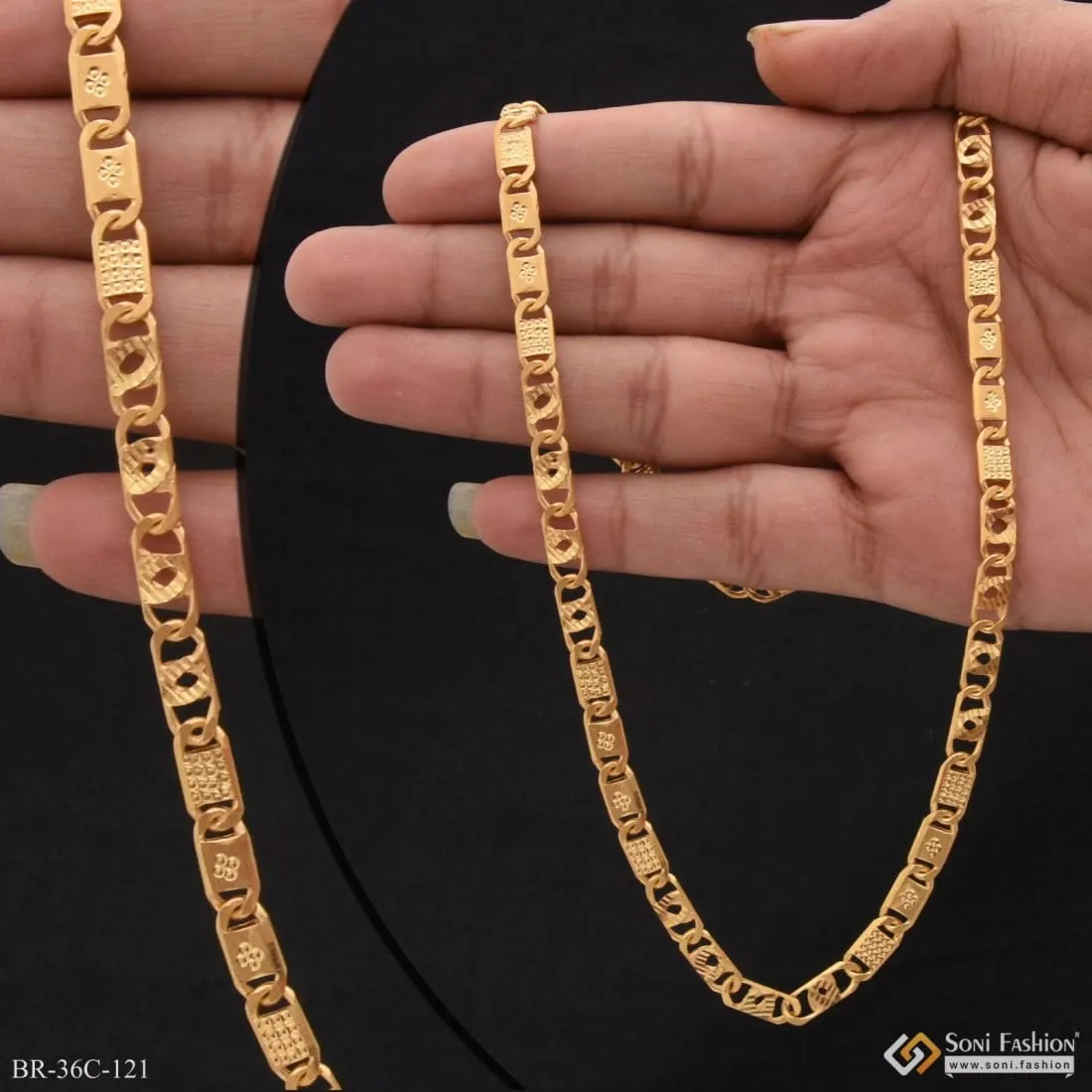 1 Gram Gold Forming Nawabi Exquisite Design High-Quality Chain for Men - Style C122