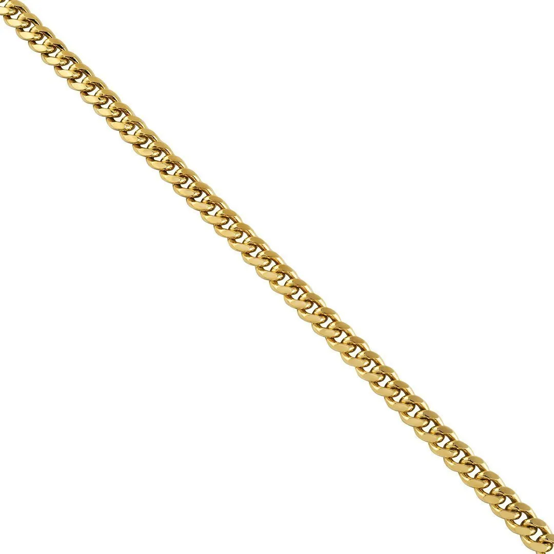 10k Yellow Gold Hollow Cuban Link Chain 7 mm