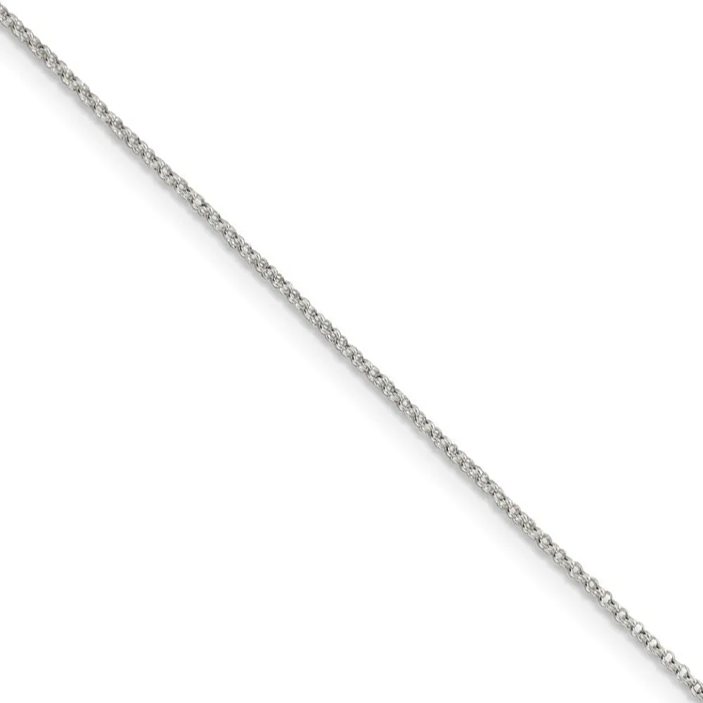 1.1mm Sterling Silver Solid Rolo Chain Necklace