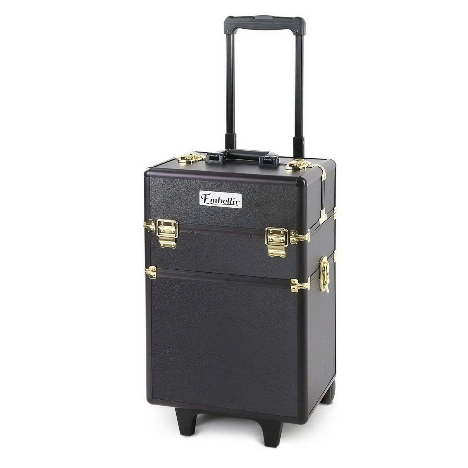 7 in 1 Portable Cosmetic Beauty Makeup Trolley - Black & Gold