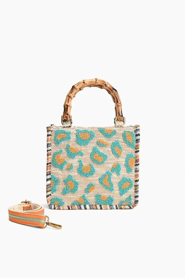 AB23-727 Wild Leopard Bamboo Handle Tote