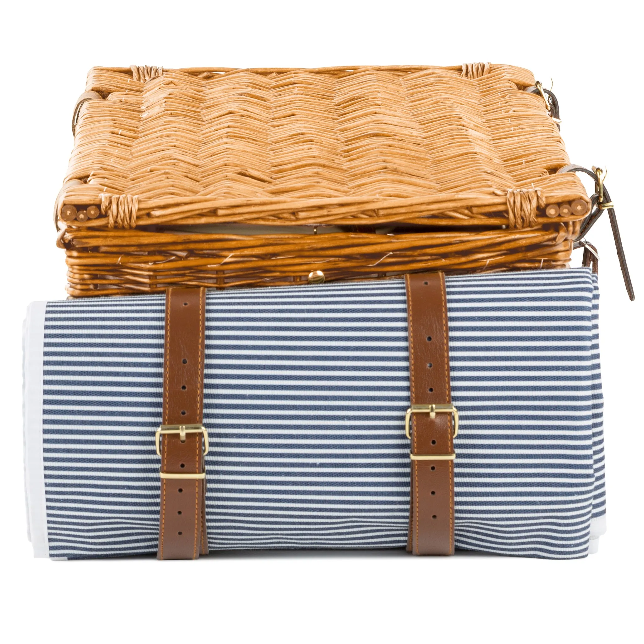 Abbotsbury Willow Picnic Basket Hamper with Picnic Blanket