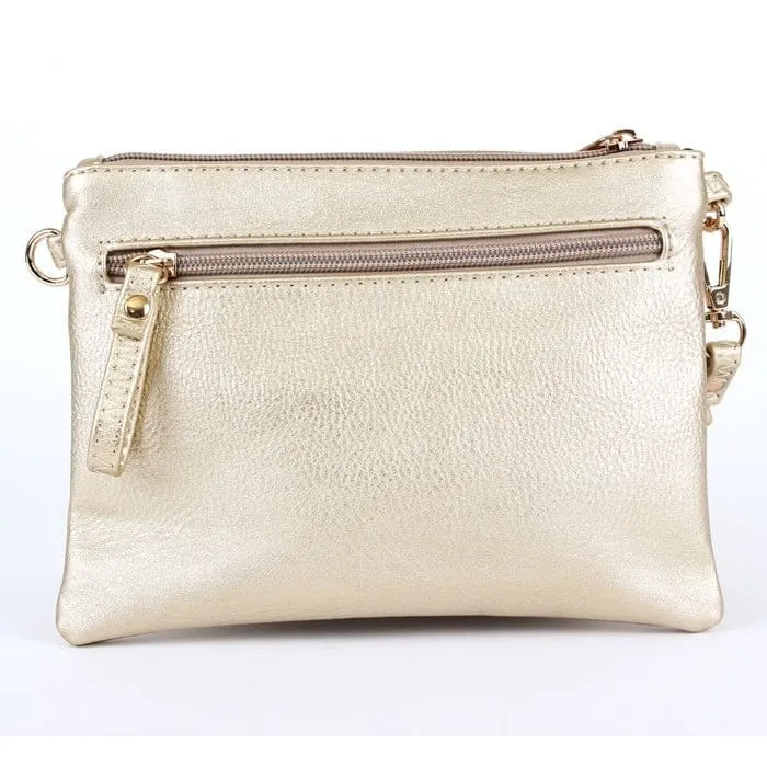 AD2581 Small Double Zipper Crossbody/Wristlet