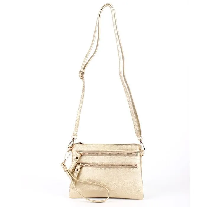 AD2581 Small Double Zipper Crossbody/Wristlet