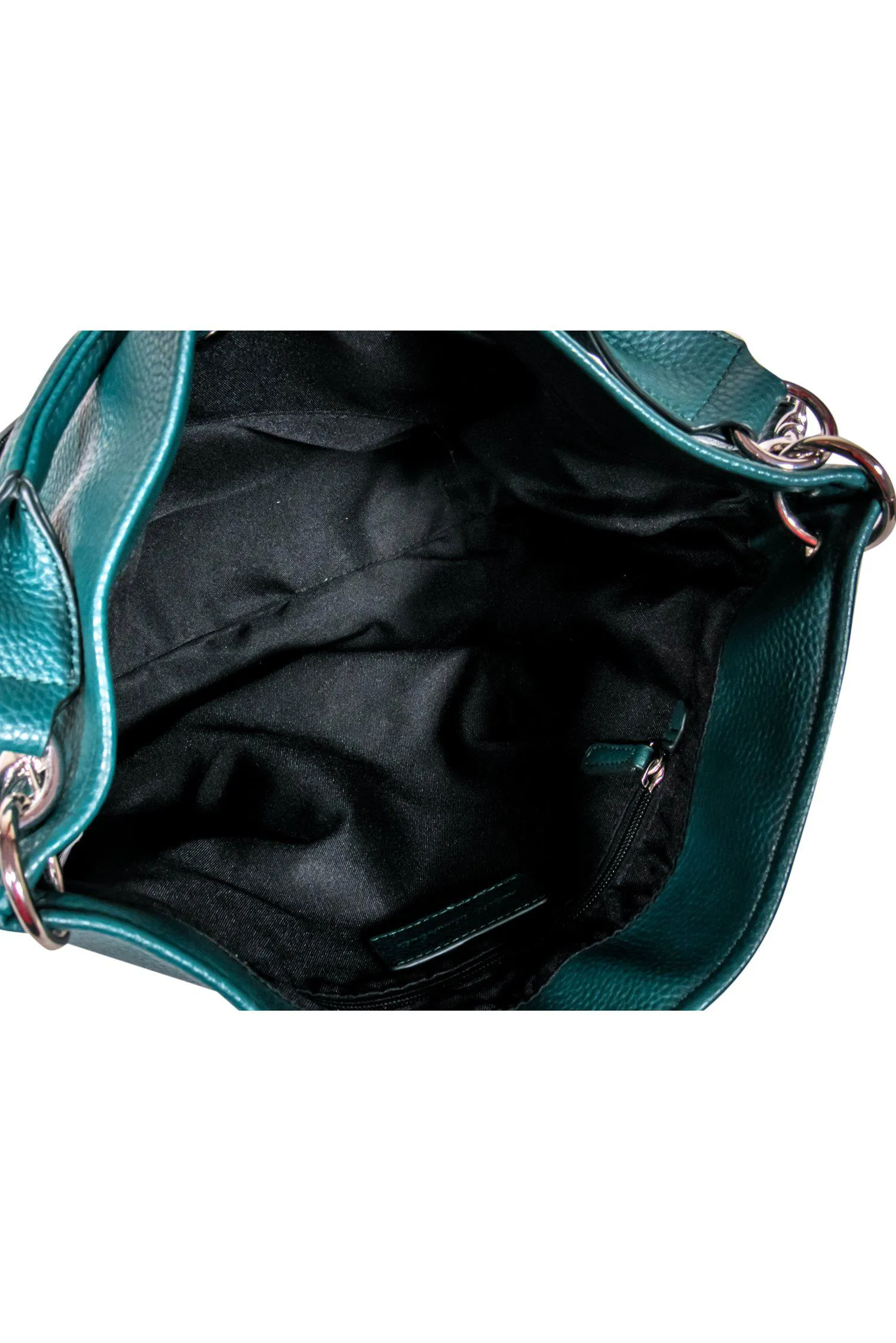 Adolfo Dominguez - Emerald Green Pebbled Leather Convertible Tote