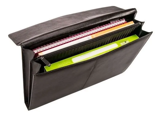 Adpel Dossier Ascot Leather Document Holder | Black