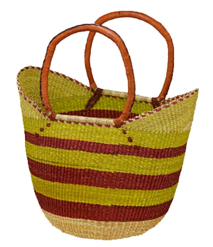 African Market Baskets- Shopping Tote- Thin Rim