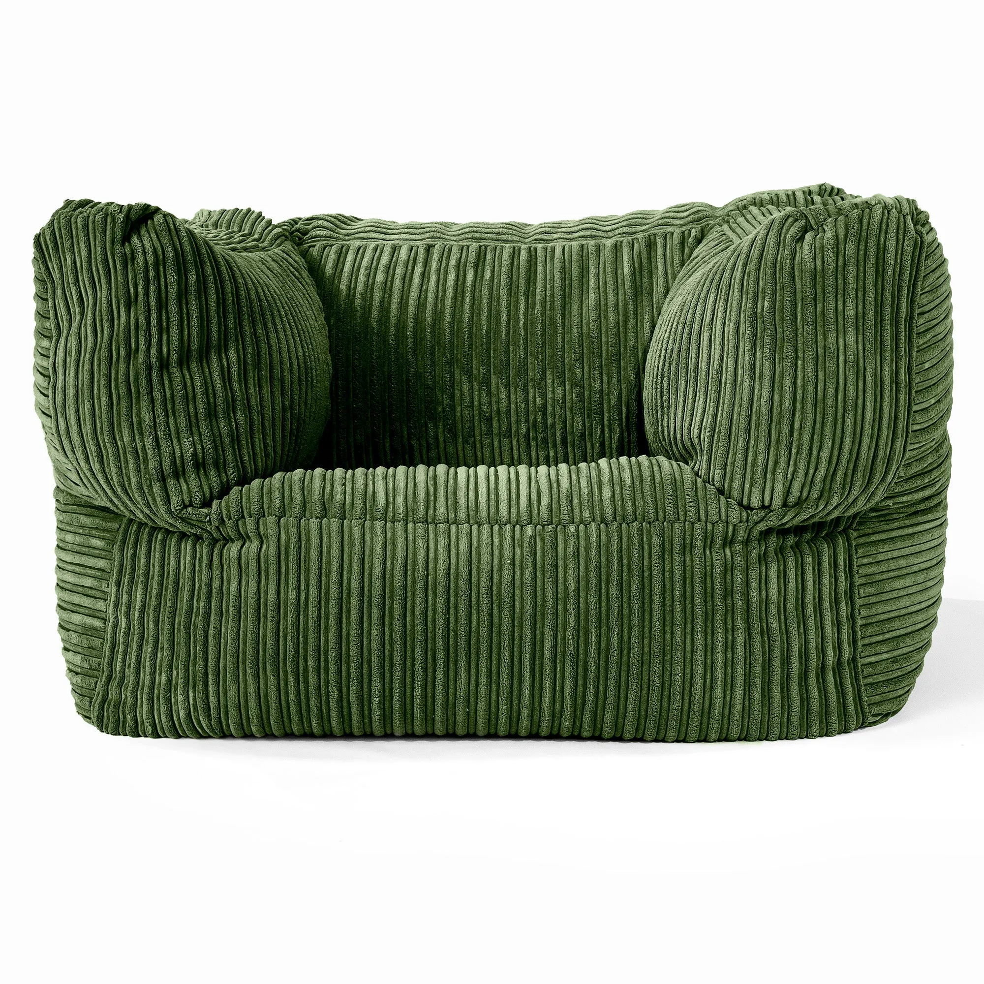 Albert Bean Bag Armchair - Cord Forest Green