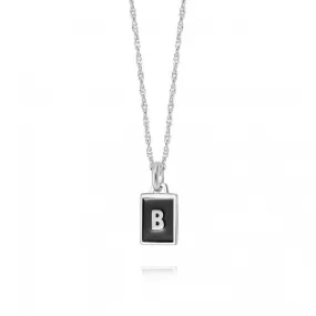 Alphabet Initial Recycled Sterling Silver B Necklace BETB_SLV