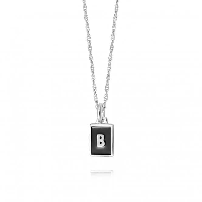 Alphabet Initial Recycled Sterling Silver B Necklace BETB_SLV