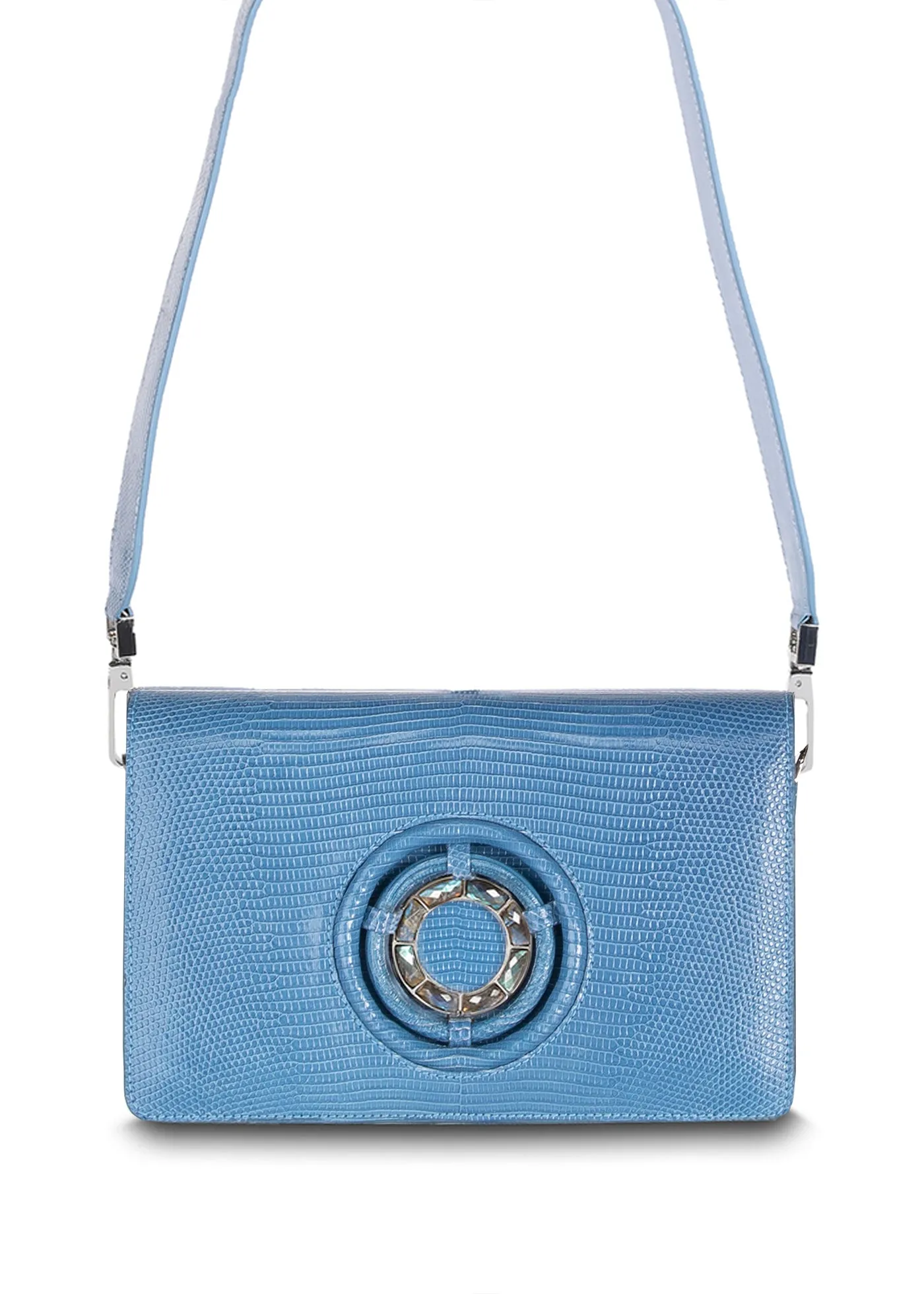 Anna Convertible Crossbody, Delft Blue Lizard, Labradorite