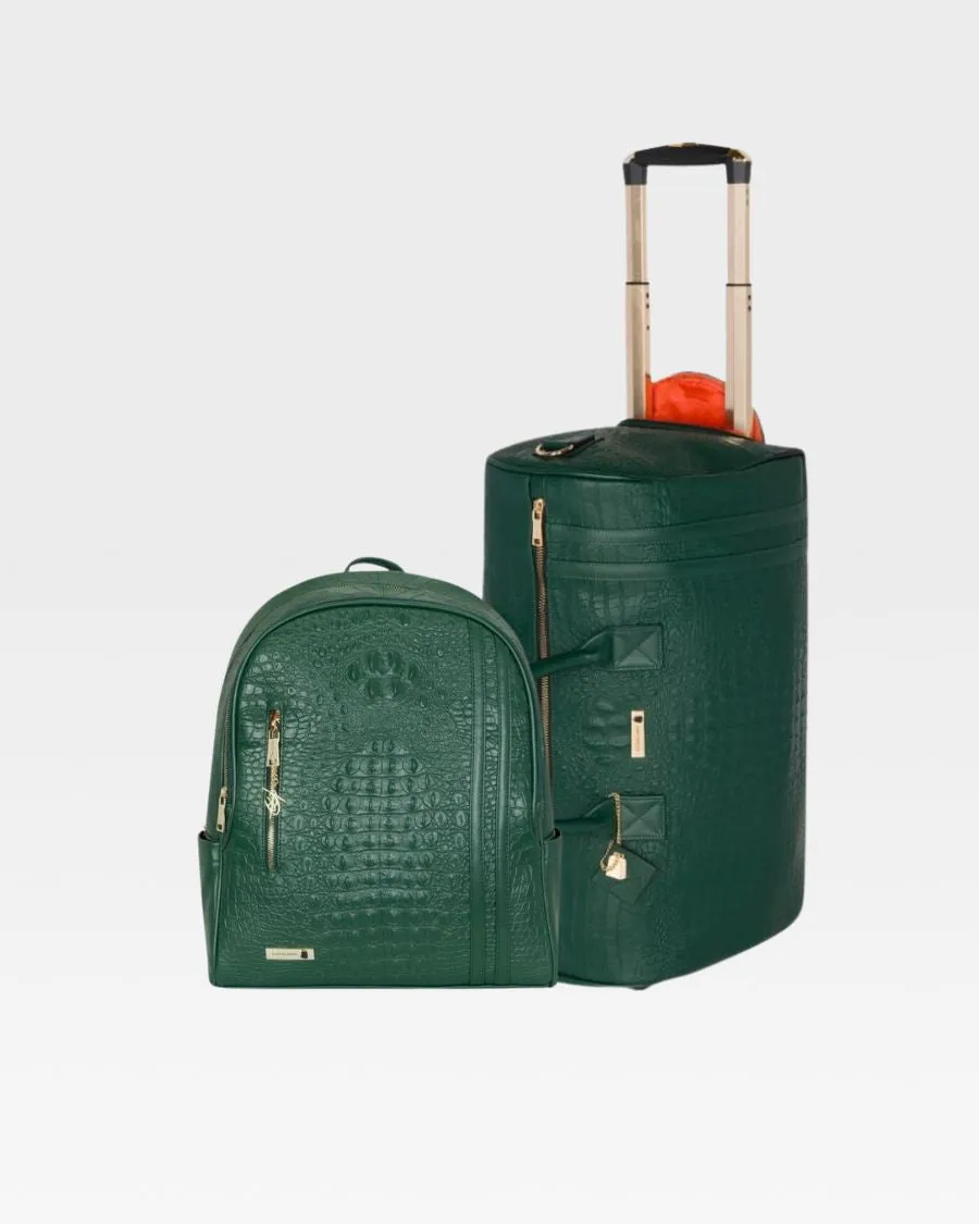 Apollo 2 Backpack & Rolling Duffle Bag Set in Emerald Green