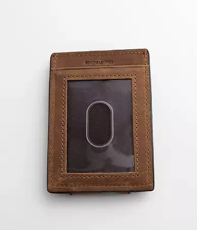 Ariat Mens Brown Canvas & Leather Magnetic Money Clip A3542044