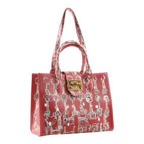 Audrey Tote_Medium_Horse Chain_Red