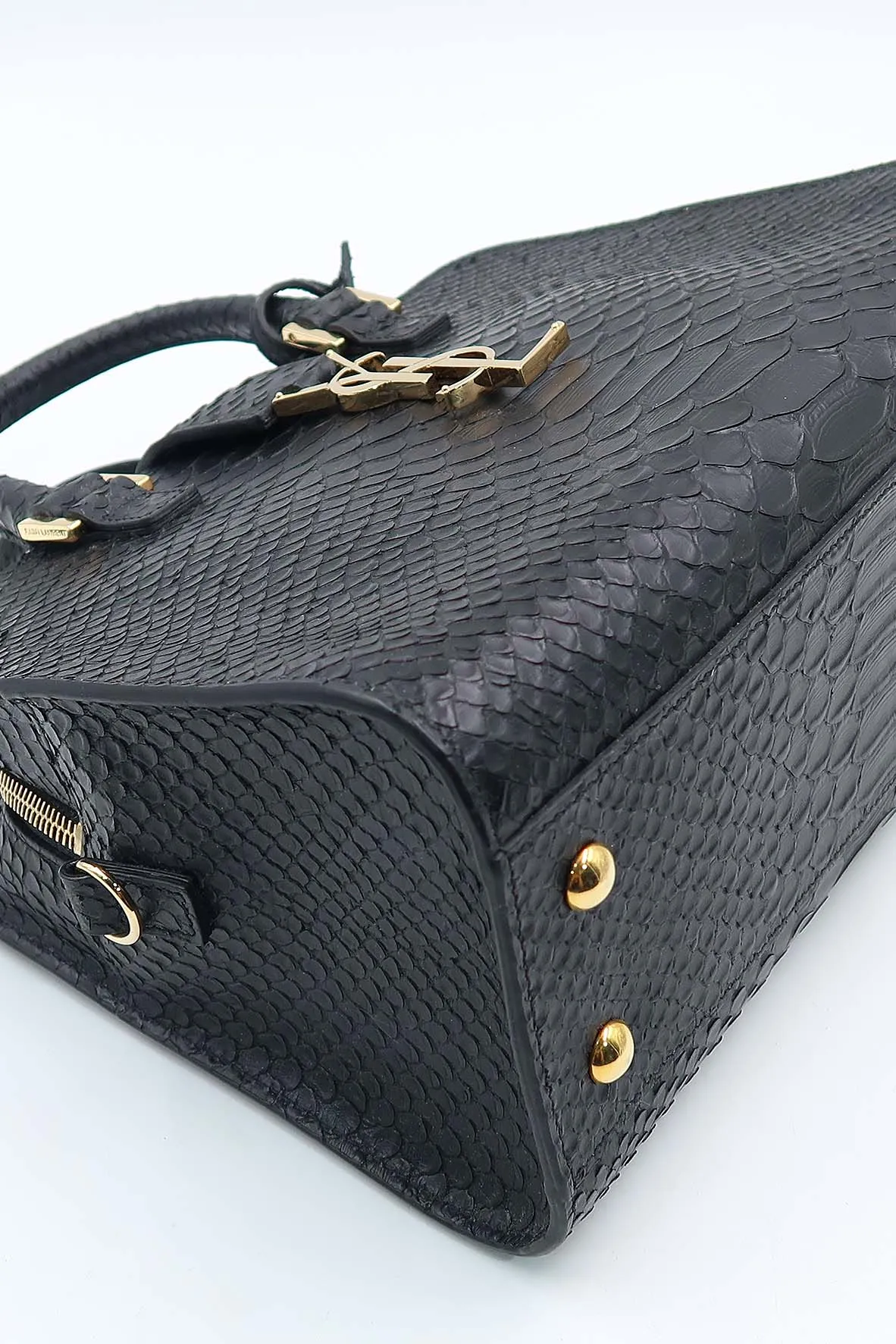 Baby Cabas Python Leather Black