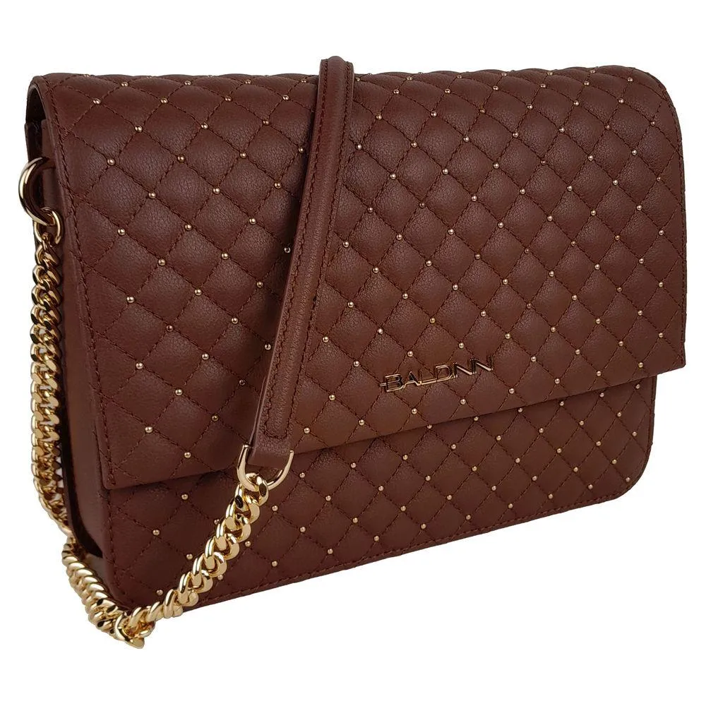 Baldinini Trend Chic Quilted Calfskin Shoulder Bag with Studs