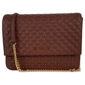 Baldinini Trend Chic Quilted Calfskin Shoulder Bag with Studs