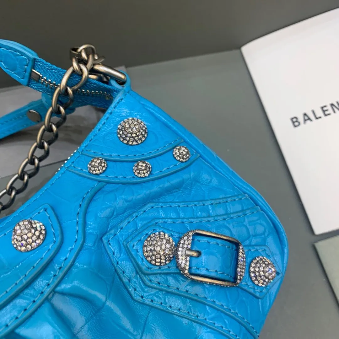 Balen Le Cagole Mini Bag With Chain Blue, For Women,  Bags 8.2in/21cm 69581423EJY4624