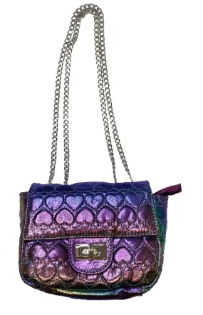 Bari Lynn Iridescent Quilted Handbag - Rainbow