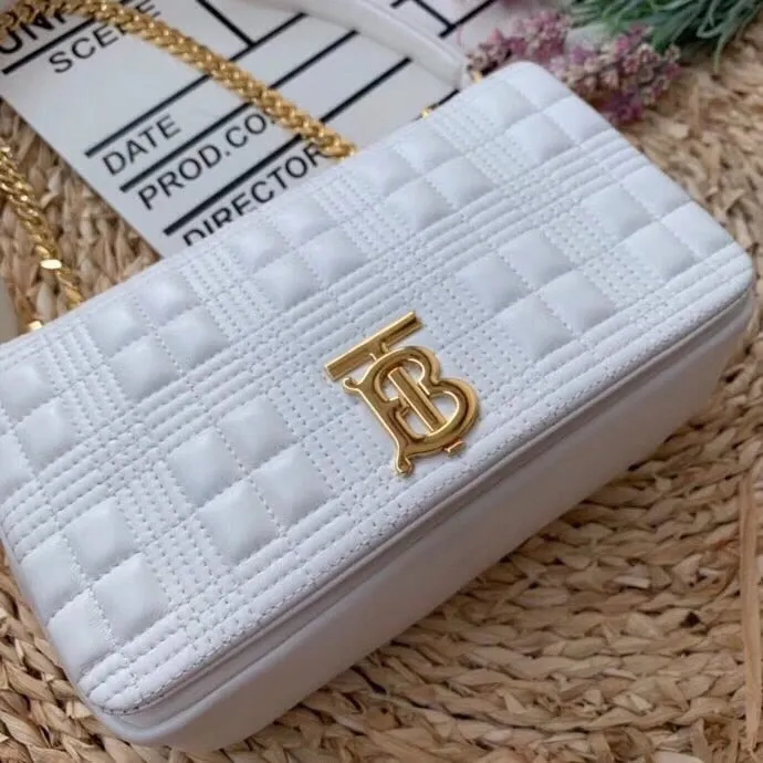 BB Quilted Medium Lola Bag Monogram White For Women, Bags 11in/28cm 80211061