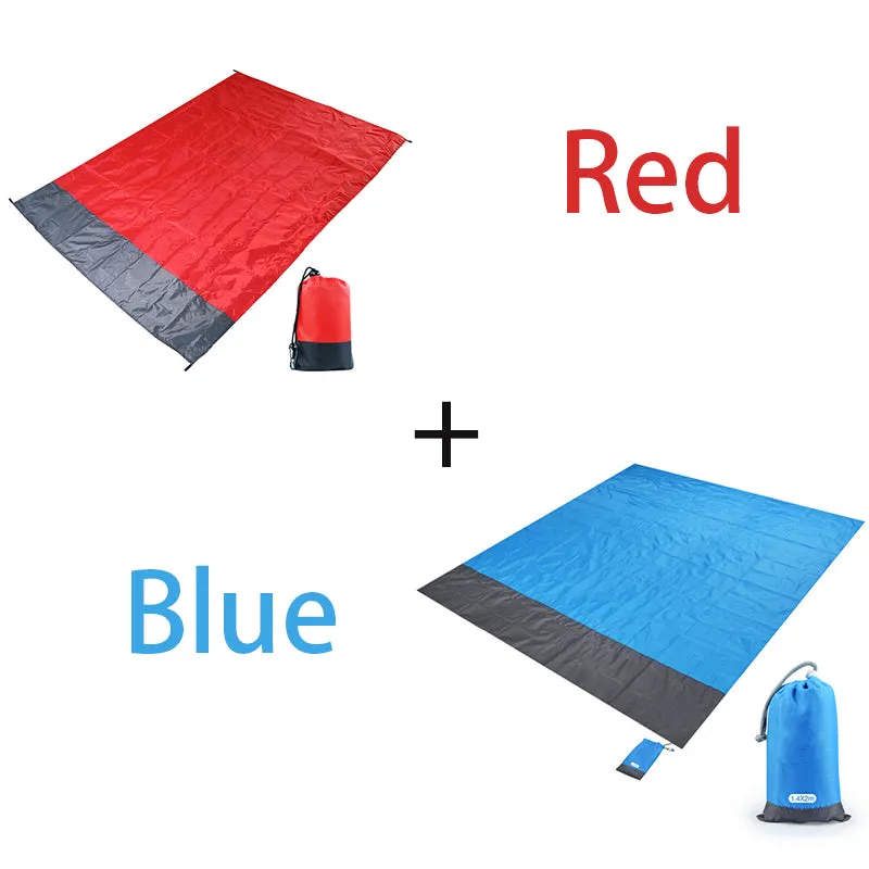 Beach Blanket Sandproof Beach Mat Beach Sheet Waterproof Sand Mat with Stakes Lightweight Mat for Picnic Camping