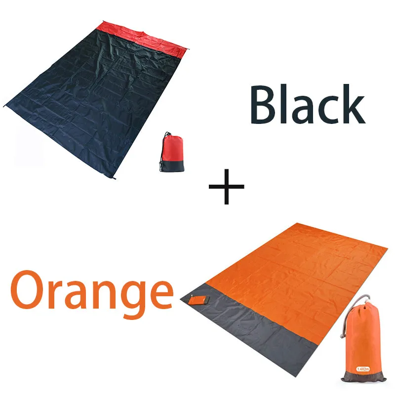 Beach Blanket Sandproof Beach Mat Beach Sheet Waterproof Sand Mat with Stakes Lightweight Mat for Picnic Camping