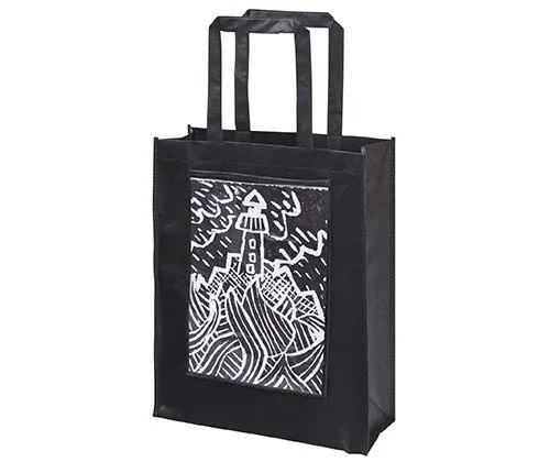 Black Eco Bag with Display Pocket Small Pack of 10