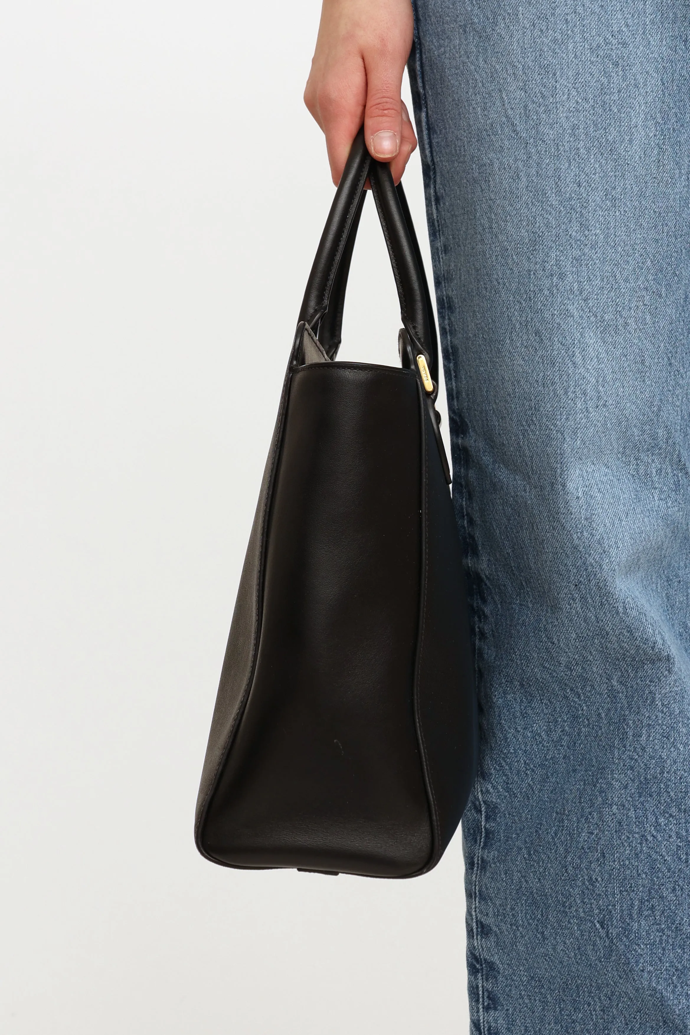 Black Saffiano Top Handle Bag