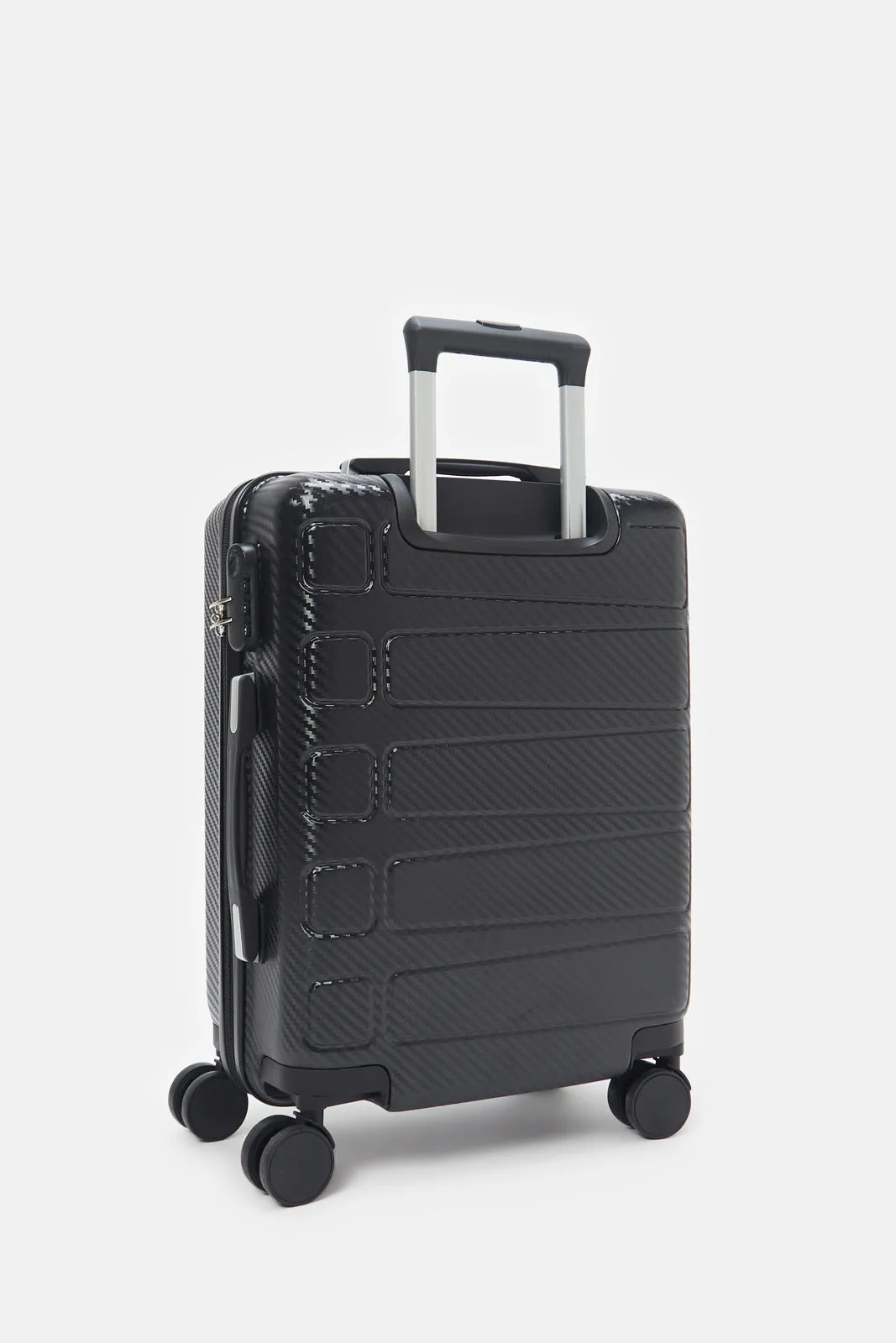 Black Textured Trolley Luggage Trolley (20 Inch)