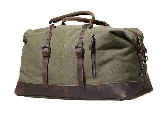 Black Waxed Canvas Weekender Bag Waxed Canvas Duffle Bag Large Canvas Leather Duffle Bag