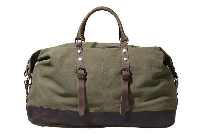 Black Waxed Canvas Weekender Bag Waxed Canvas Duffle Bag Large Canvas Leather Duffle Bag