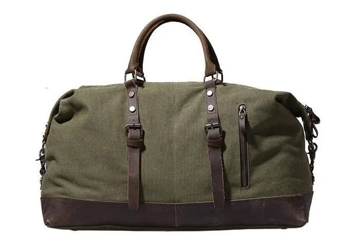 Black Waxed Canvas Weekender Bag Waxed Canvas Duffle Bag Large Canvas Leather Duffle Bag