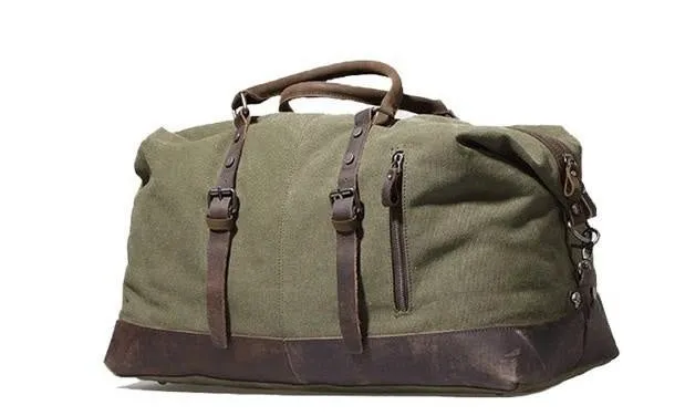 Black Waxed Canvas Weekender Bag Waxed Canvas Duffle Bag Large Canvas Leather Duffle Bag