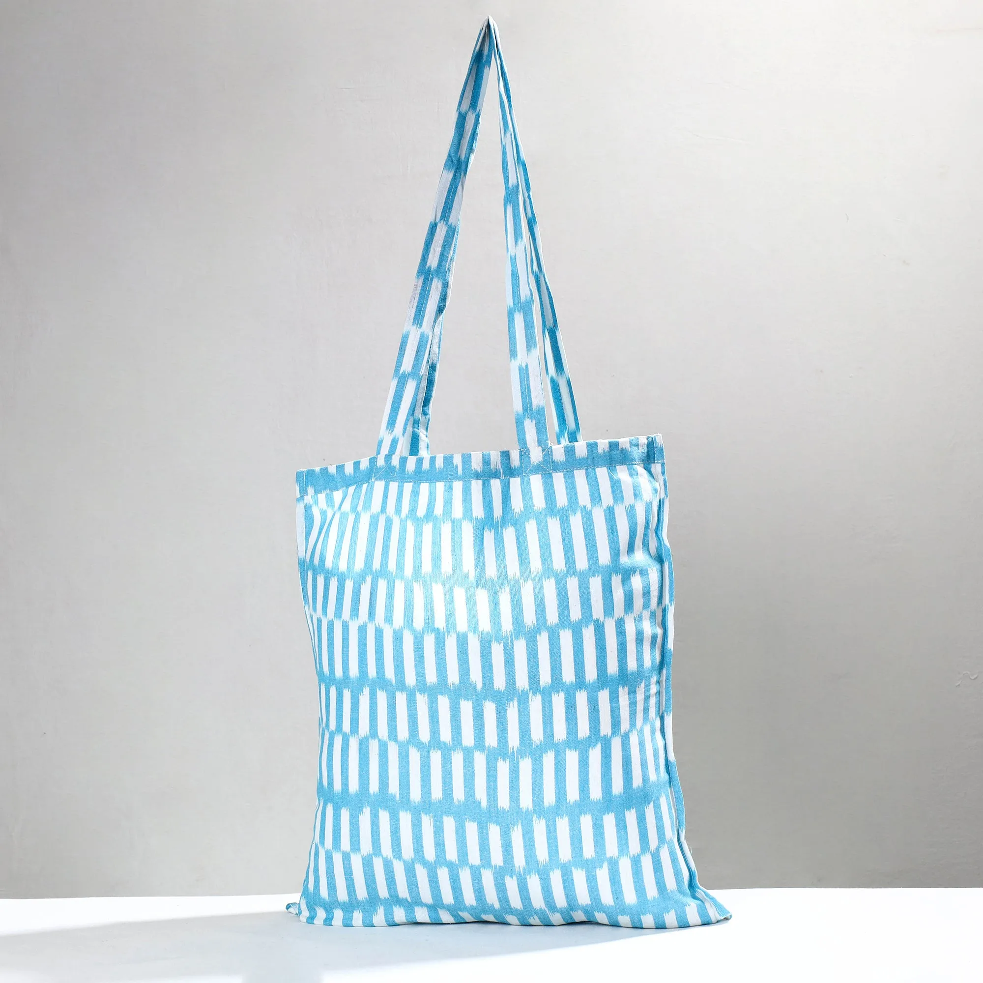 Blue - Pochampally Ikat Cotton Fabric Shopping Bag