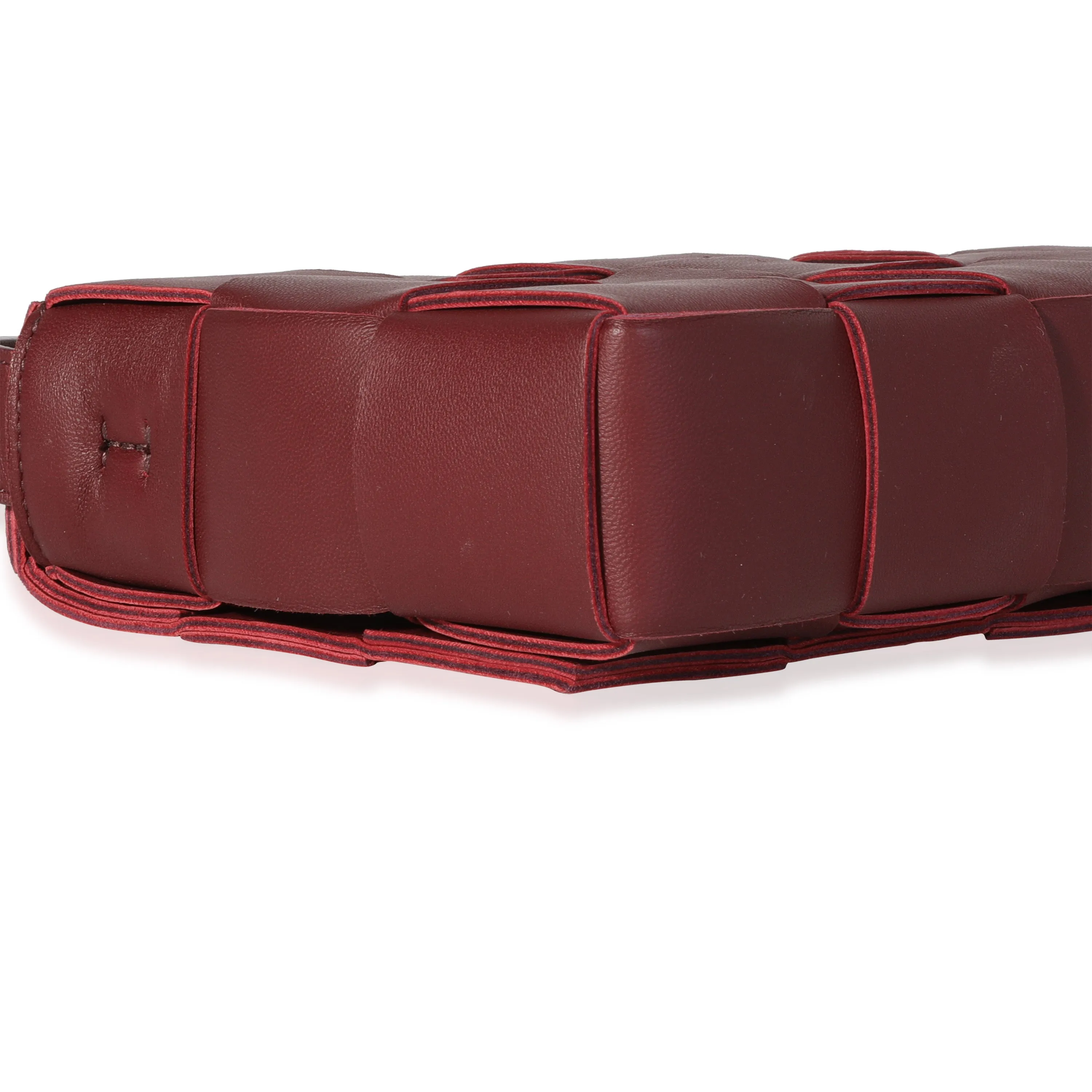 Bottega Veneta Bordeaux Intrecciato Lambskin Cassette Bag