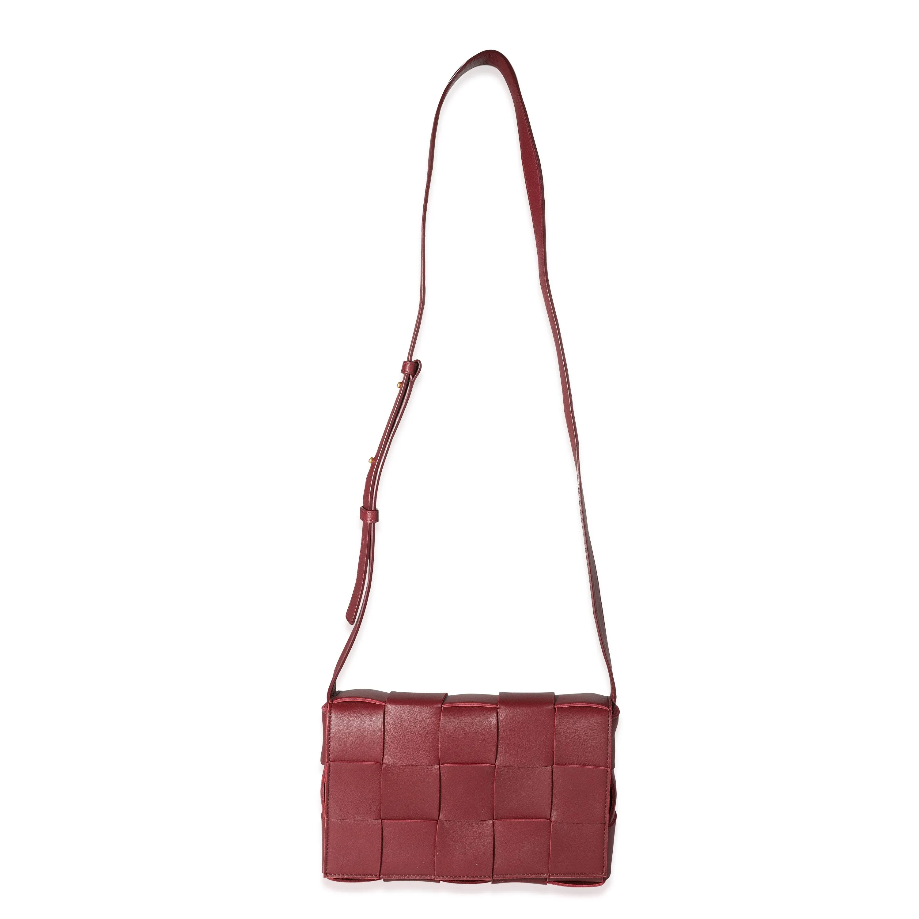 Bottega Veneta Bordeaux Intrecciato Lambskin Cassette Bag