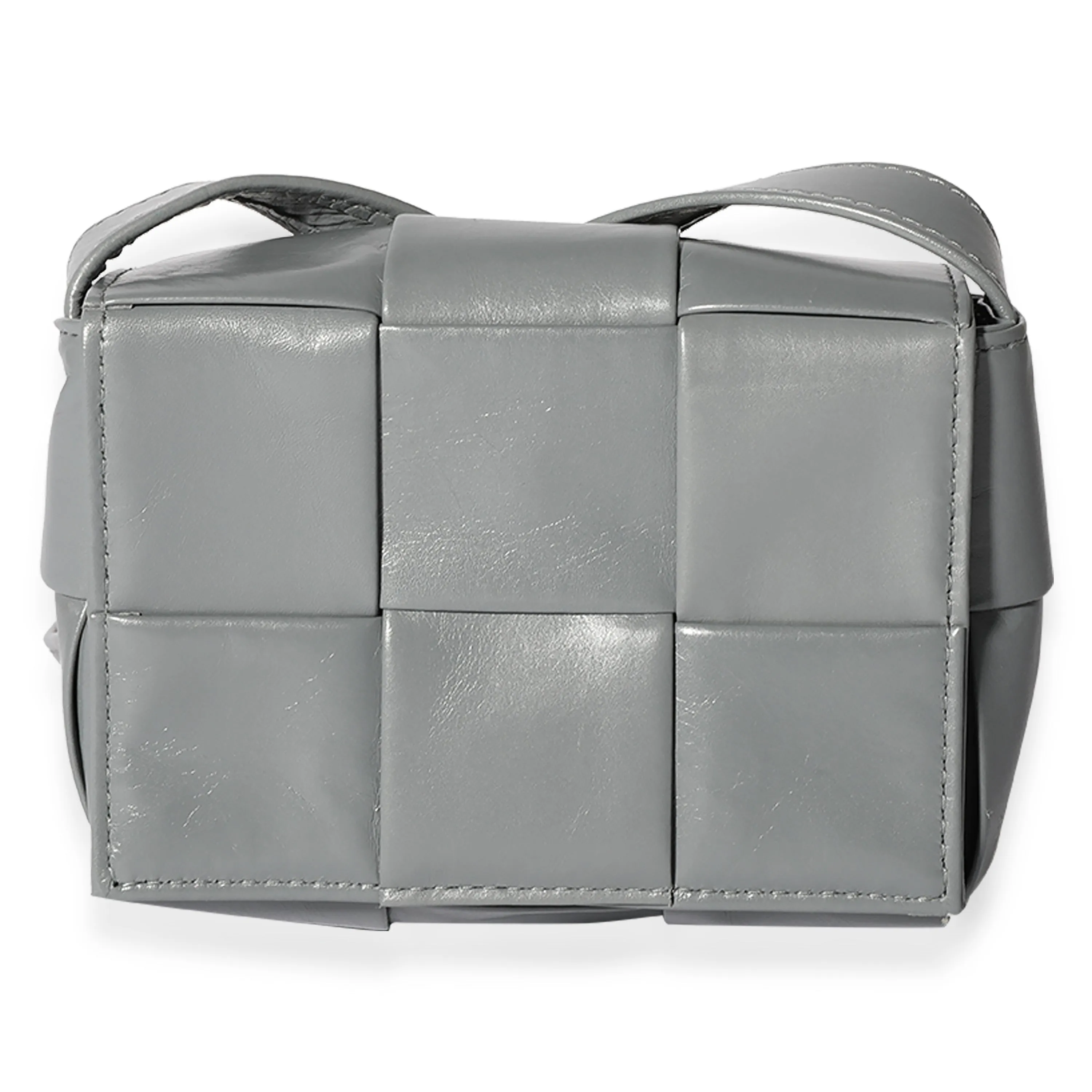 Bottega Veneta Grey Intrecciato Calfskin Mini Paper Cassette Bag