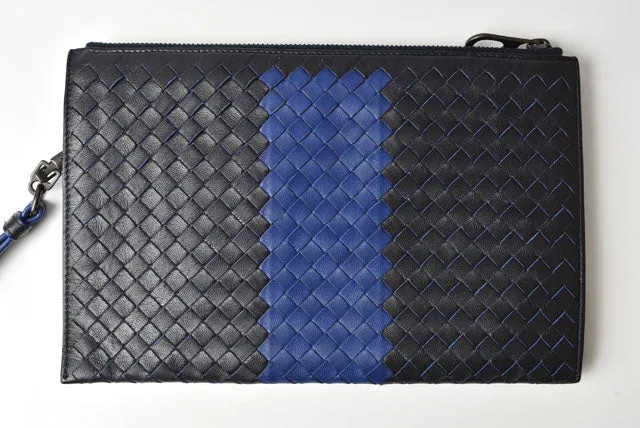 Bottega Veneta Leather Clutch Bag Document Case with Strap