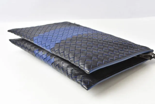 Bottega Veneta Leather Clutch Bag Document Case with Strap