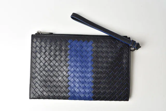 Bottega Veneta Leather Clutch Bag Document Case with Strap