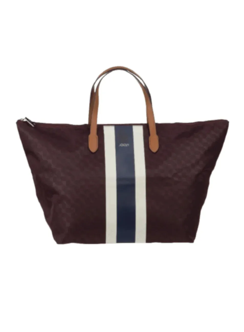 BROWN STRIPED SHOPPING BAG