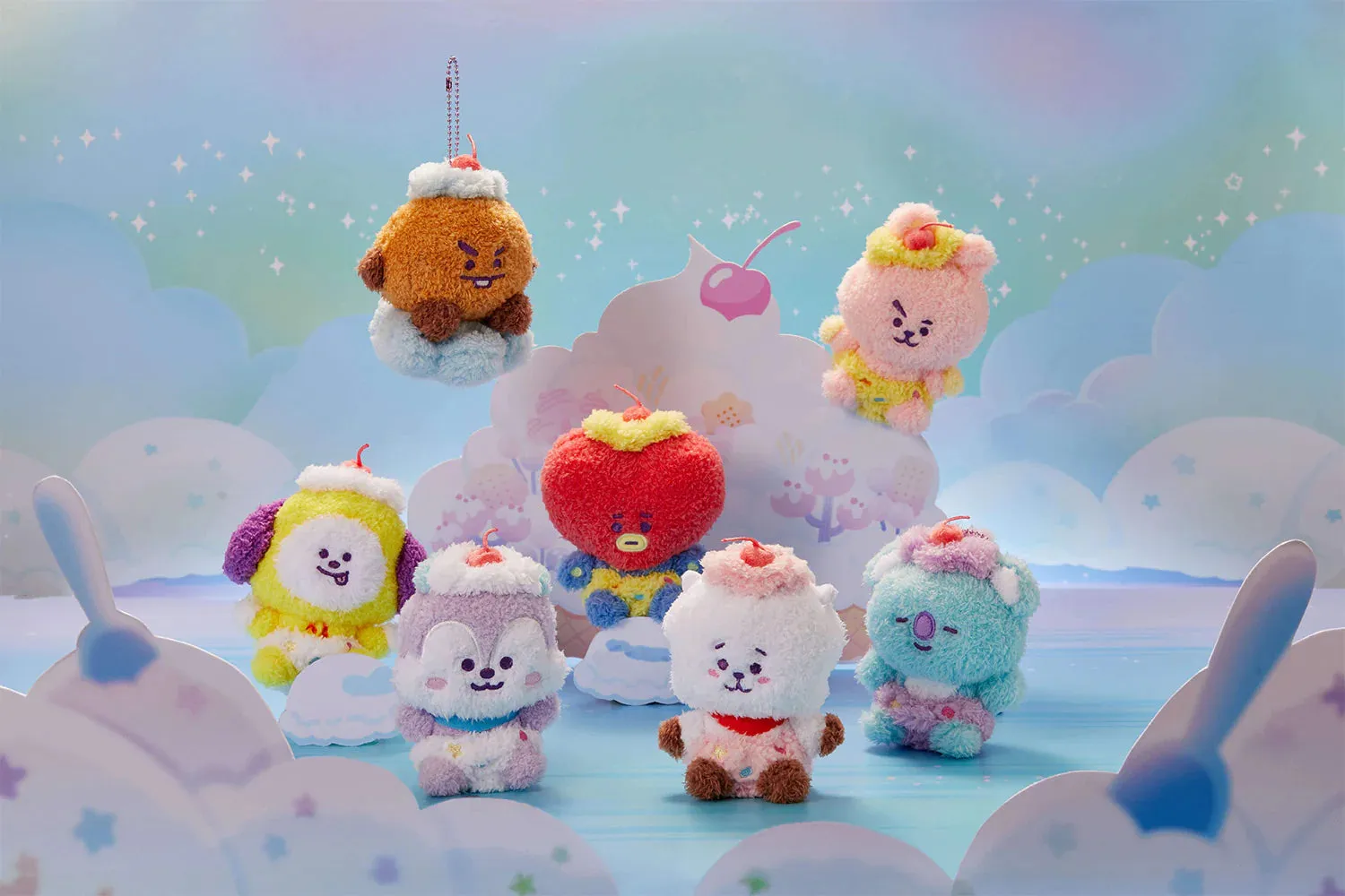 BT21 COOKY ON THE CLOUD PLUSH KEYRING