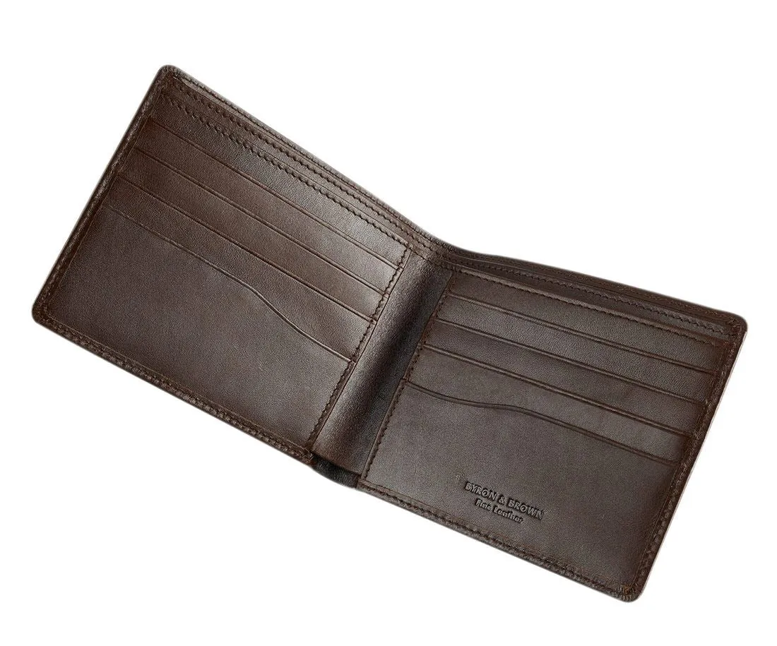 Byron & Brown - Gentleman's Classic 8 Card Wallet - Italian Leather - Gift Boxed - 3 Colours